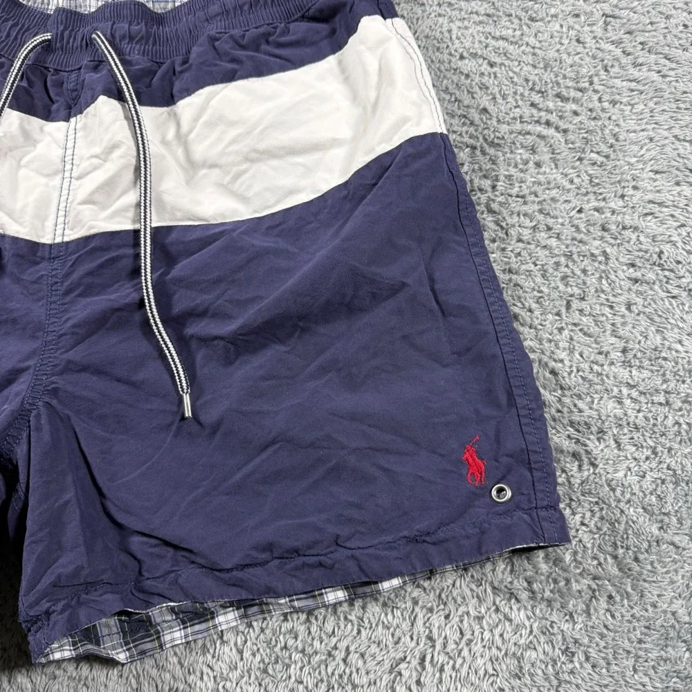 VTG Polo Ralph Lauren Reversible Swim Shorts Trunks Mens M Color Block PLaid